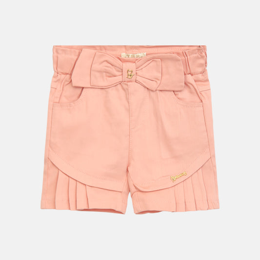 Peach Bow-Accent Shorts