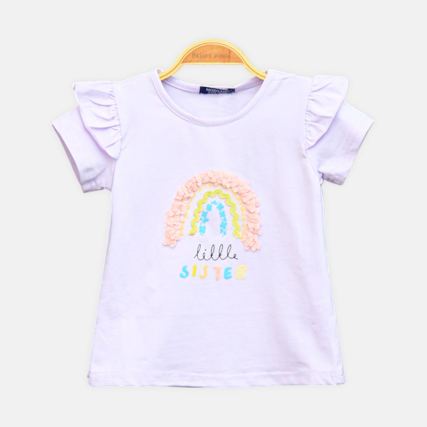 Girl’s Lavender Little Sister Rainbow Ruffle Set