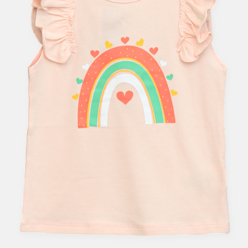 Girls Rainbow Pink Tee