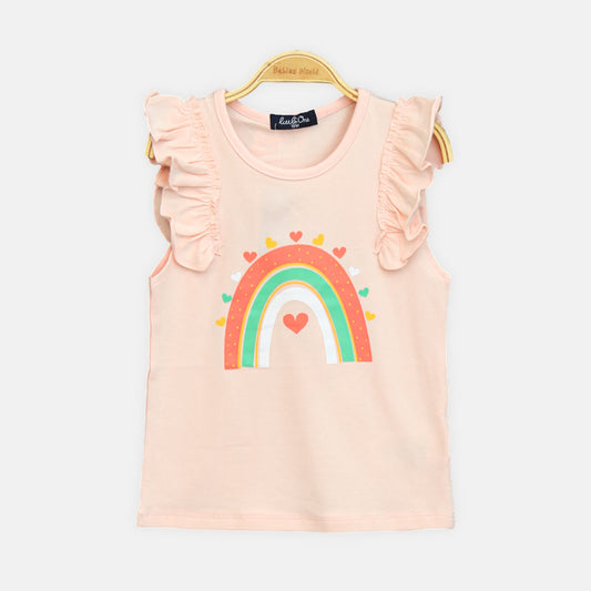 Girls Rainbow Pink Tee