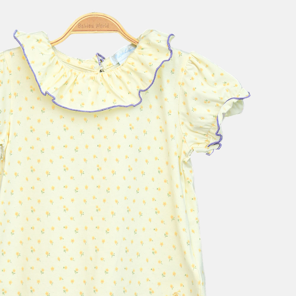 Girls Cream Polka Dot Tee