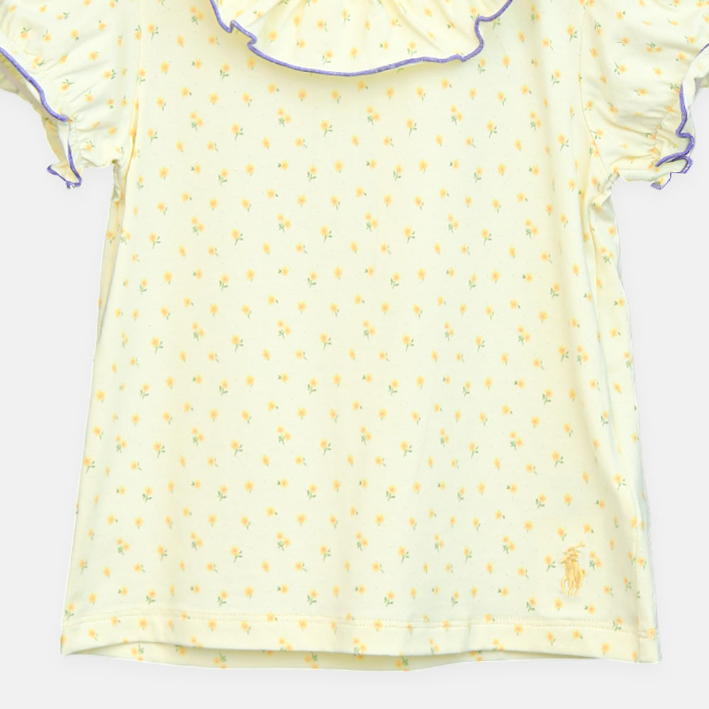 Girls Cream Polka Dot Tee