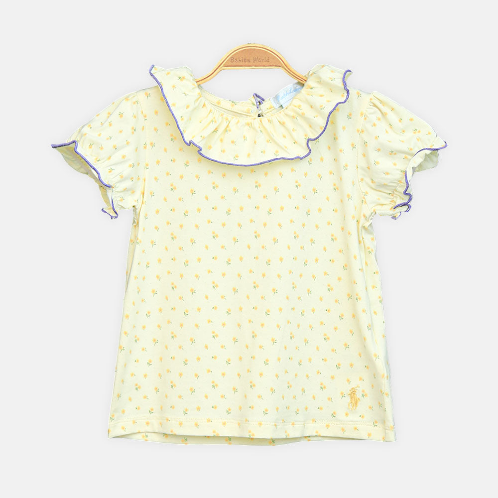Girls Cream Polka Dot Tee