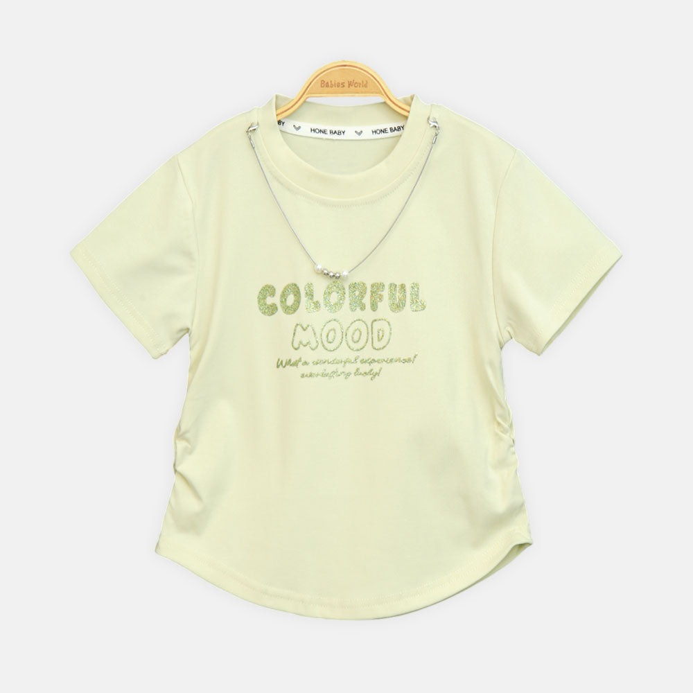Girls Lemon Colorful Mood Glitter Tee
