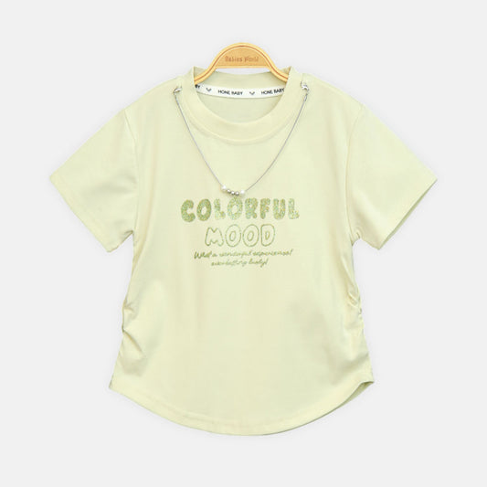 Girls Lemon Colorful Mood Glitter Tee