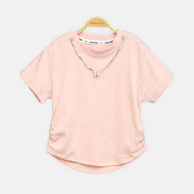 Girls Peach Midnight Sparkle Starlet Tee