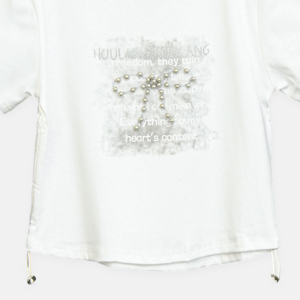 Girls White Urban Pearl Graphic Tee