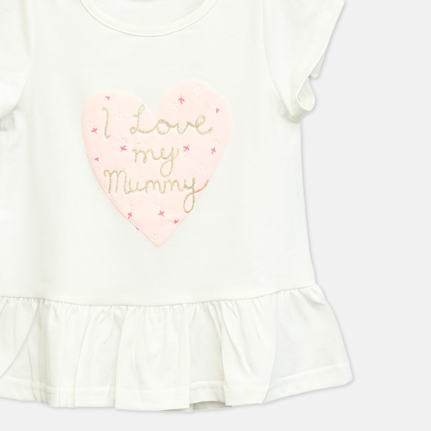 White Ruffle Mummy Tee