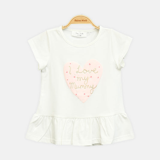 White Ruffle Mummy Tee