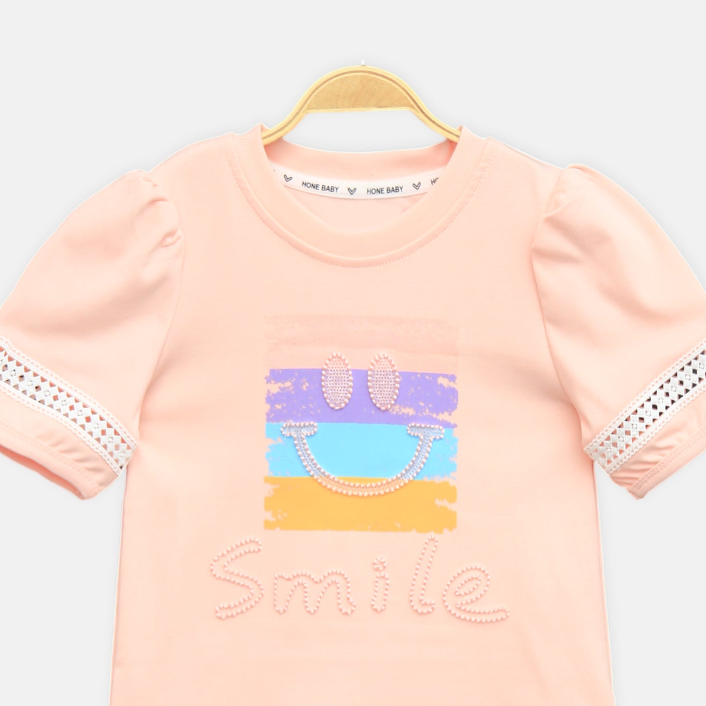 Peach Smile Puff Sleeve Top