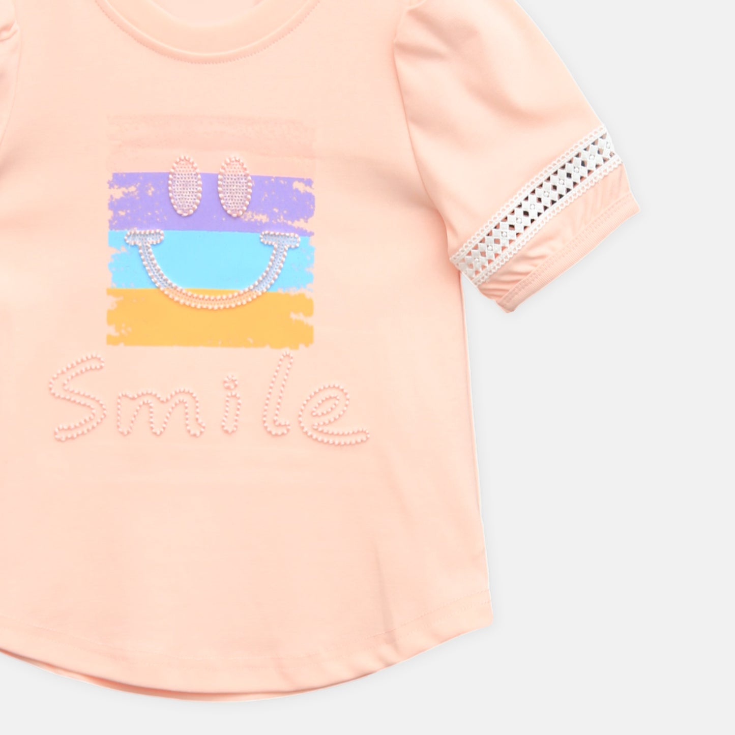 Peach Smile Puff Sleeve Top