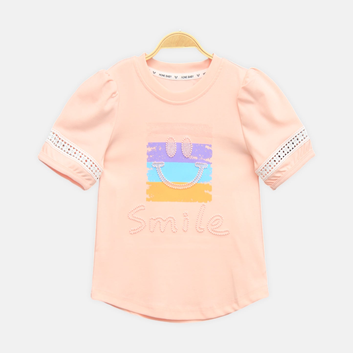 Peach Smile Puff Sleeve Top