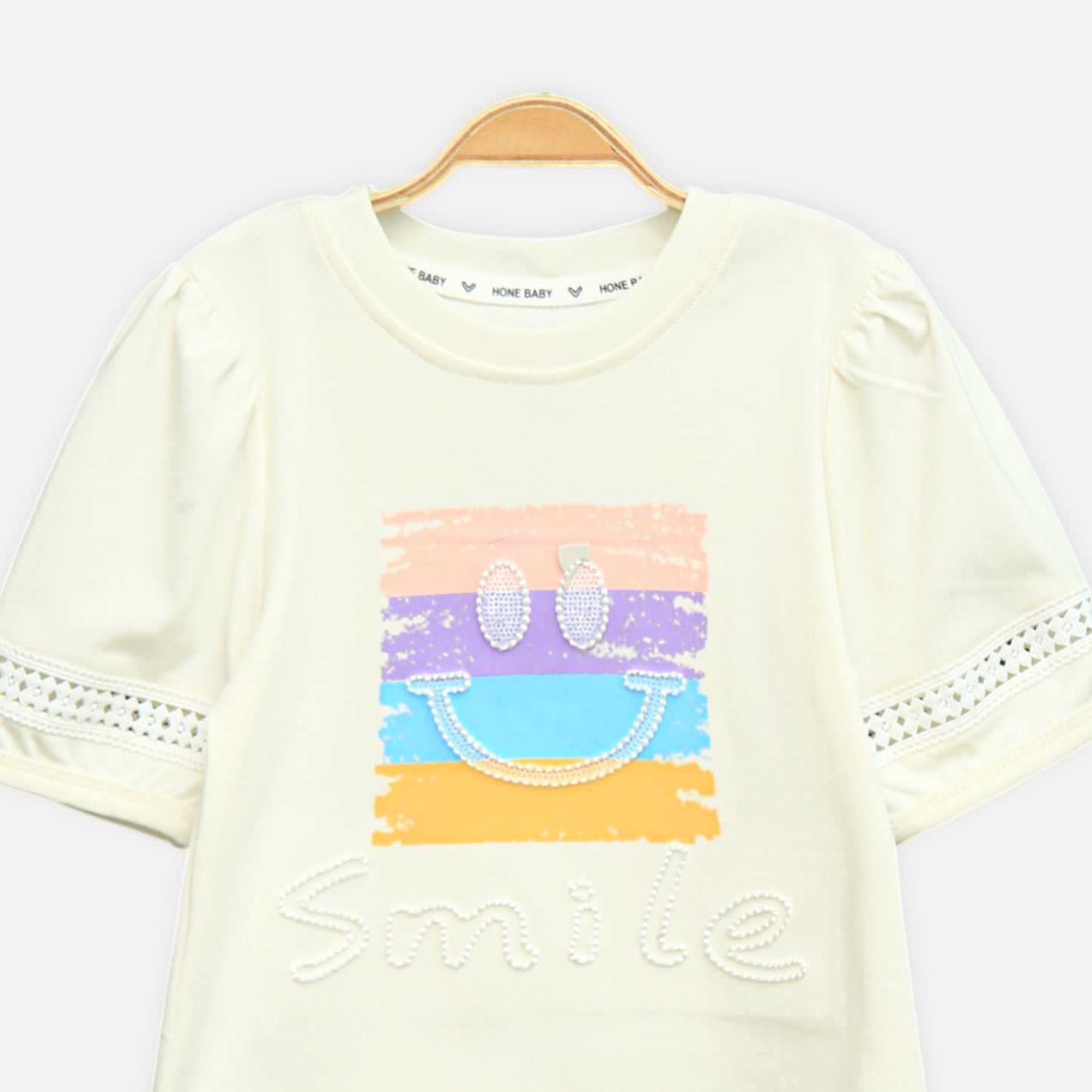 Cream Smile Stripe Tee