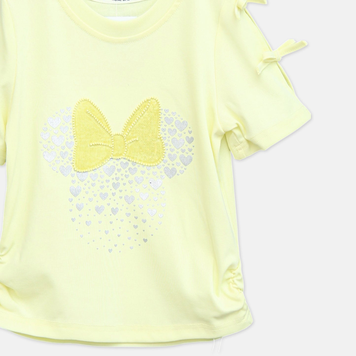 Heart Bow Accent Tee Yellow