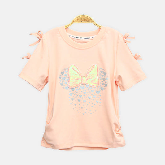Peach Bow Knot Tee
