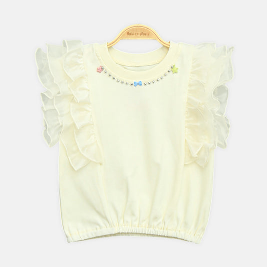 Lemon Sheer Ruffle Top