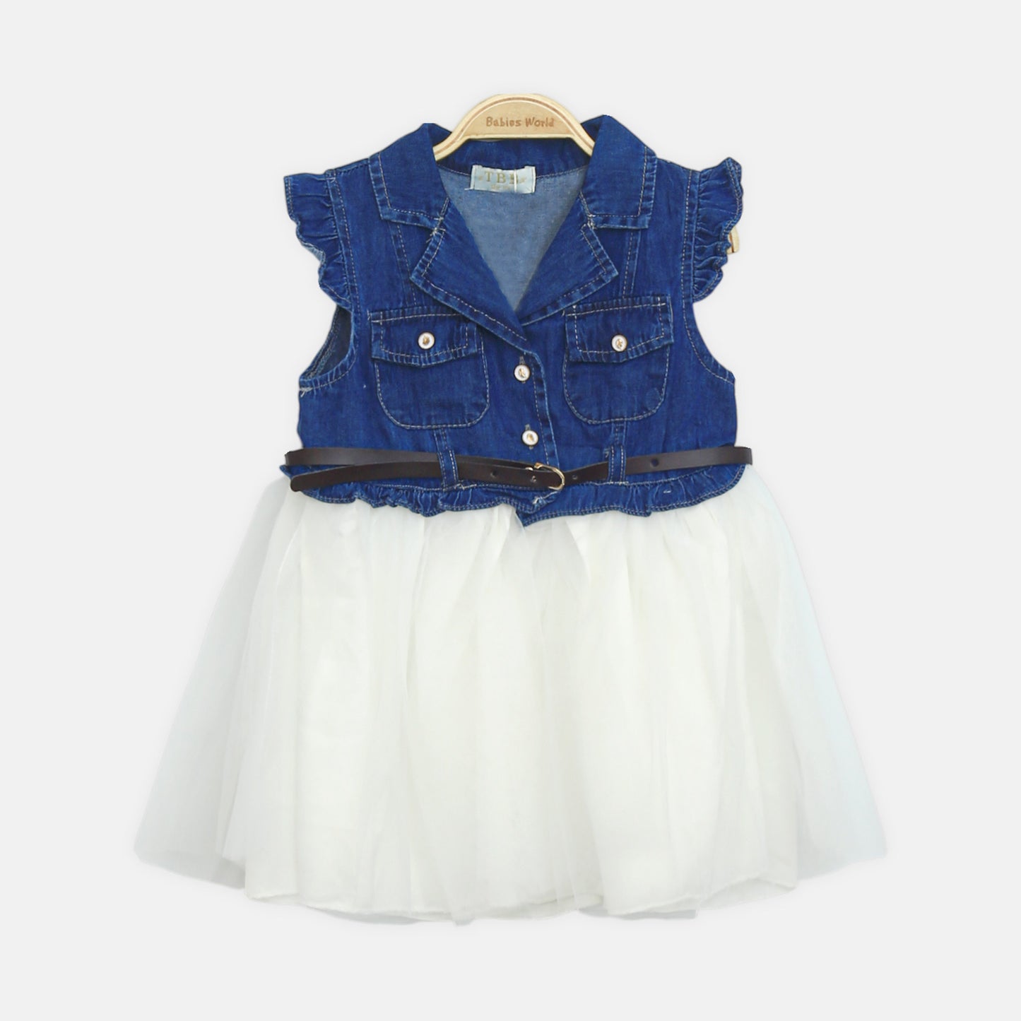 Navy And White Collared Top