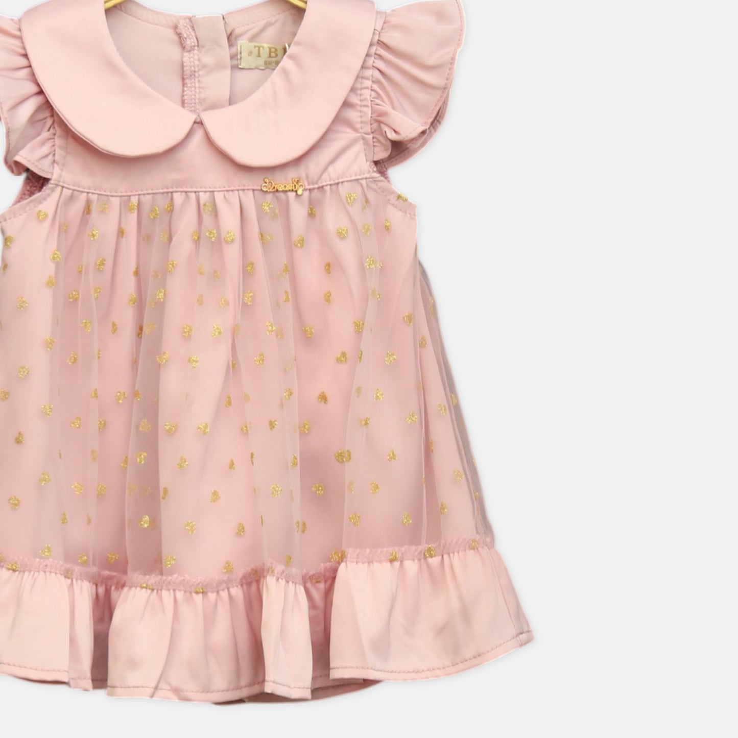 Peach Heart-Print Party Top