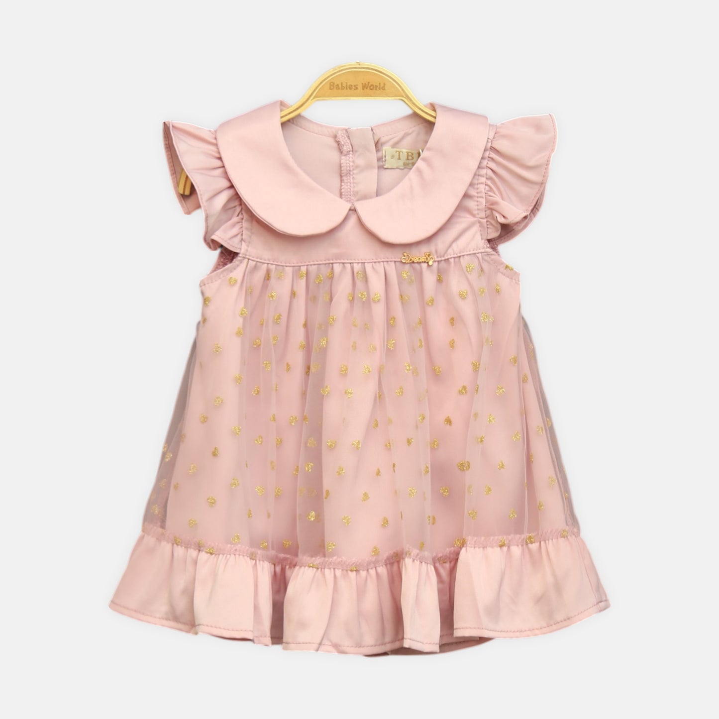 Peach Heart-Print Party Top