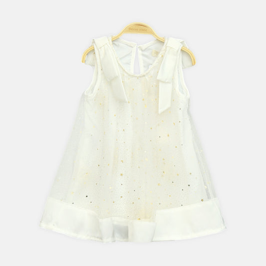Off-White Glitter Tulle Top