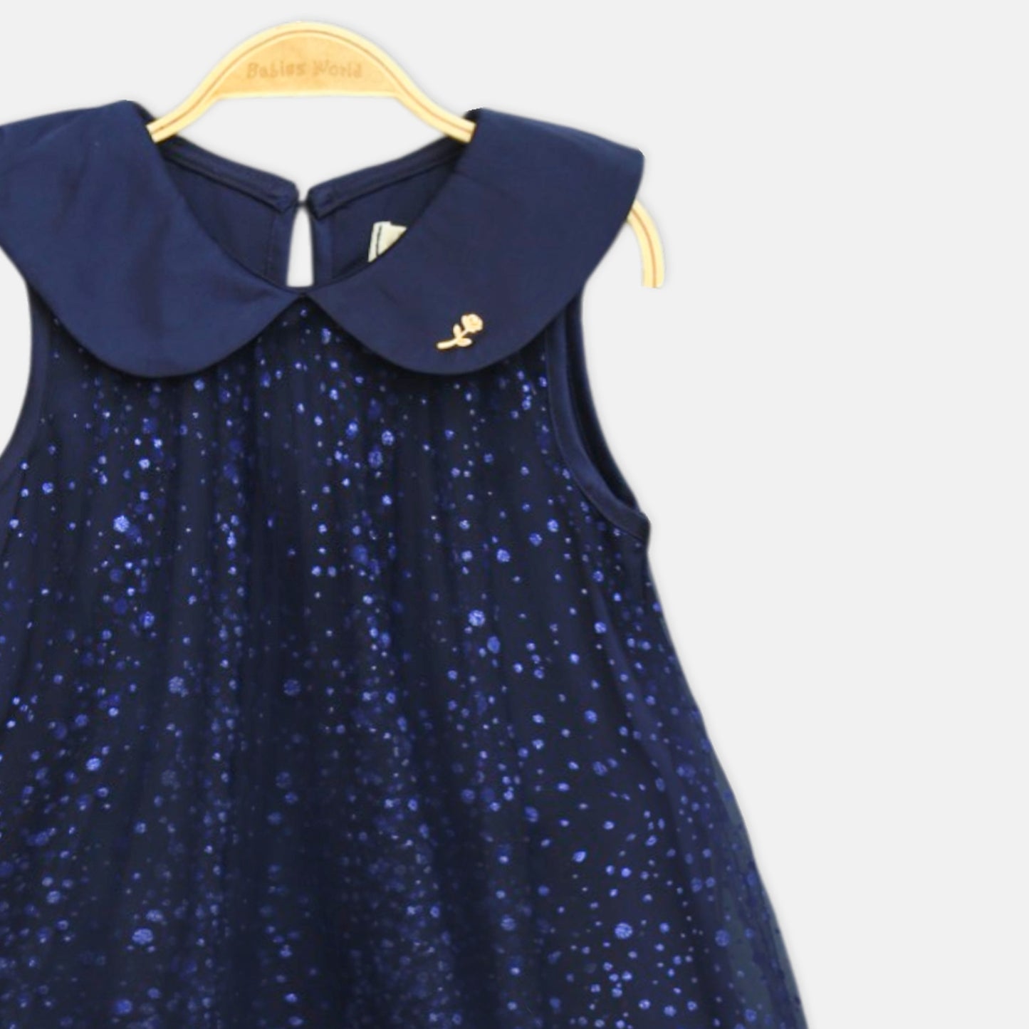 Navy Embroidered Top