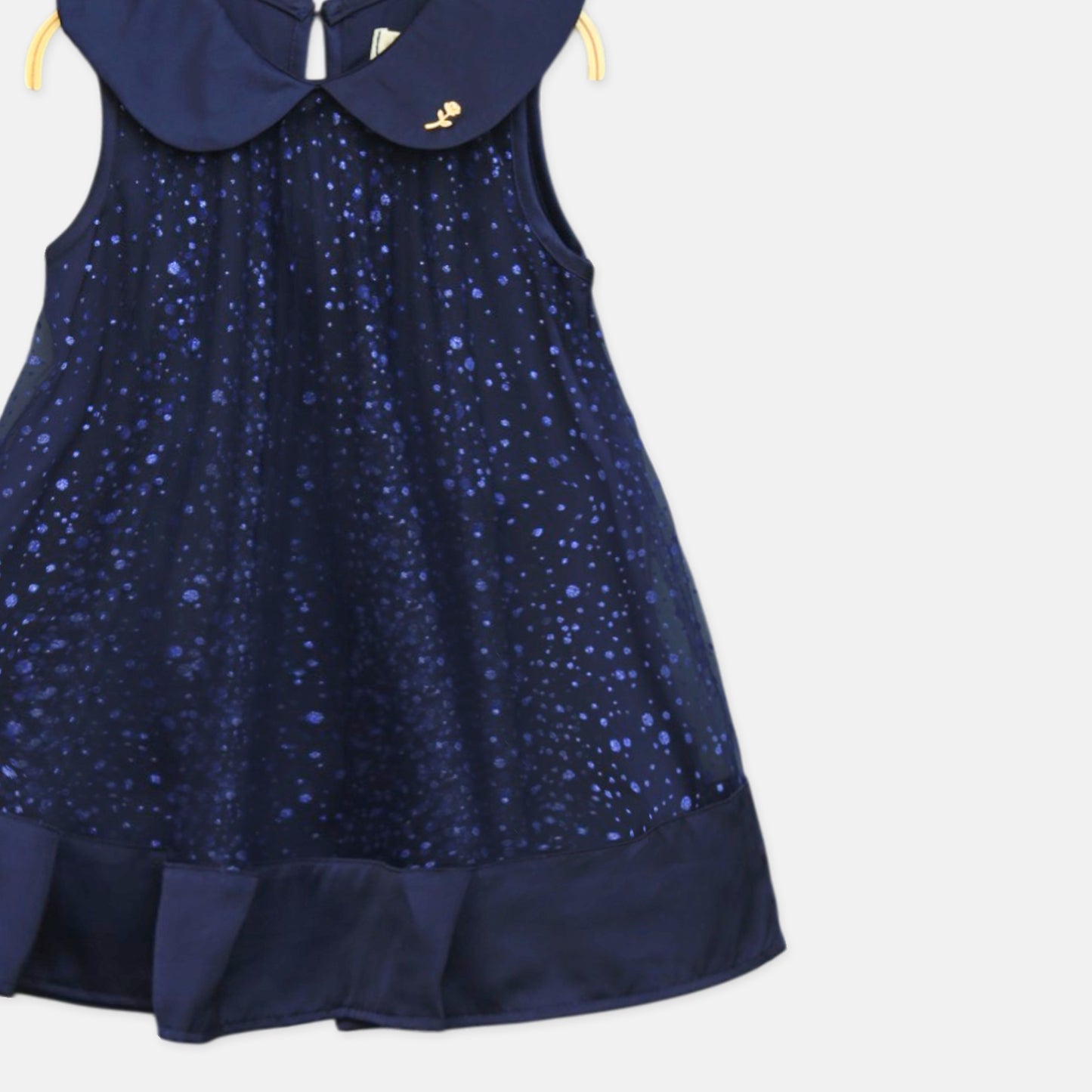 Navy Embroidered Top