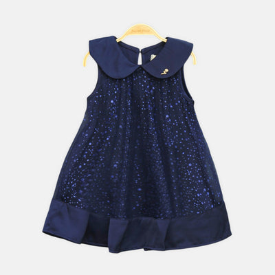 Navy Embroidered Top