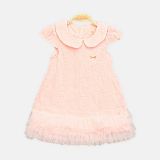 Pink Heart Embroidered Top