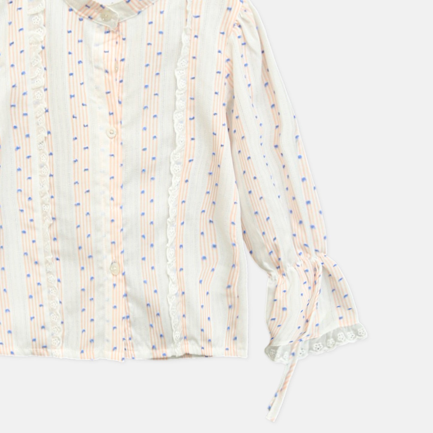 Lace-Accented Stripe Top