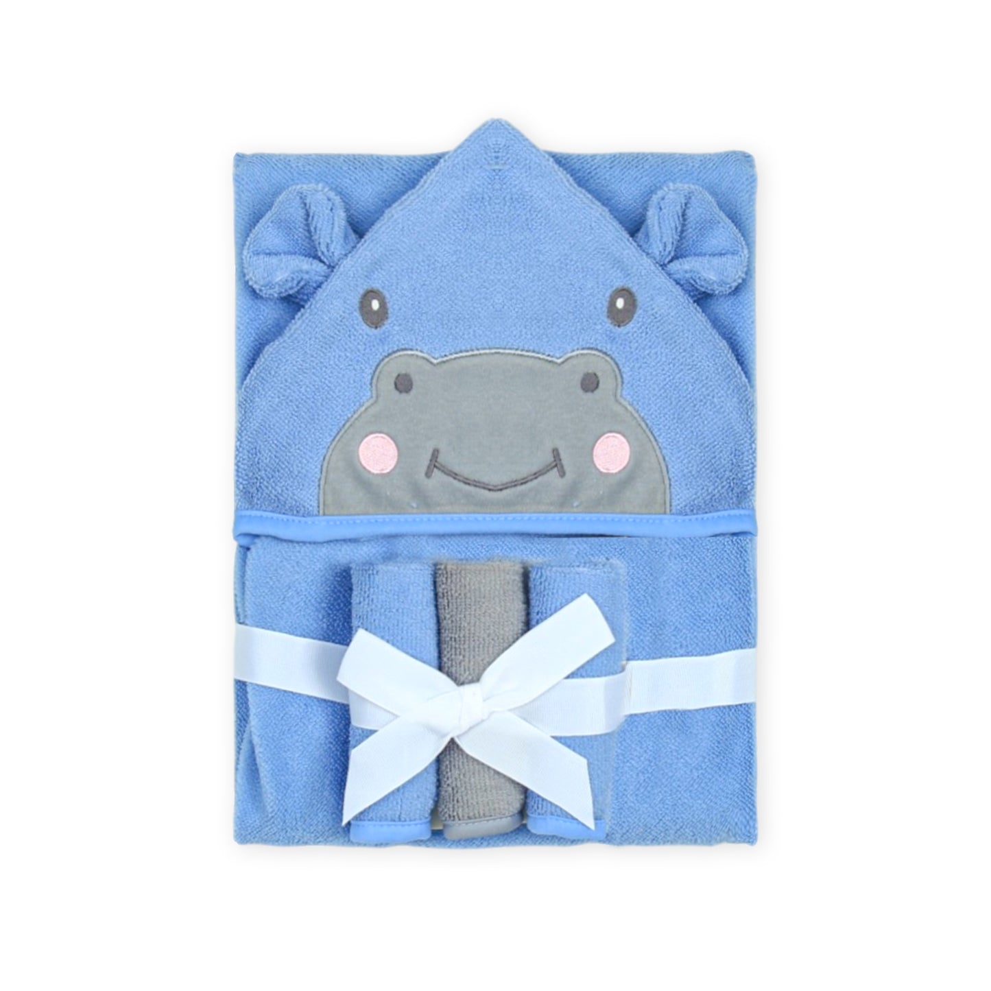 BATH TOWEL & 3 FACE TOWELS HAPPY HIPPO SPLASH SET