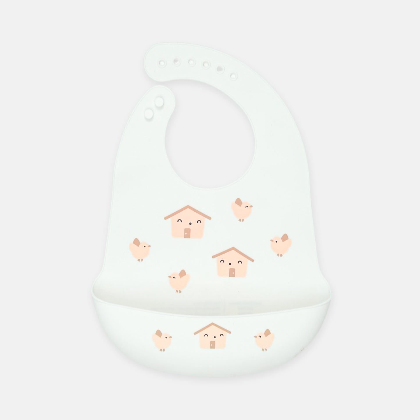 Tiny Houses Patterned Silicone Bib