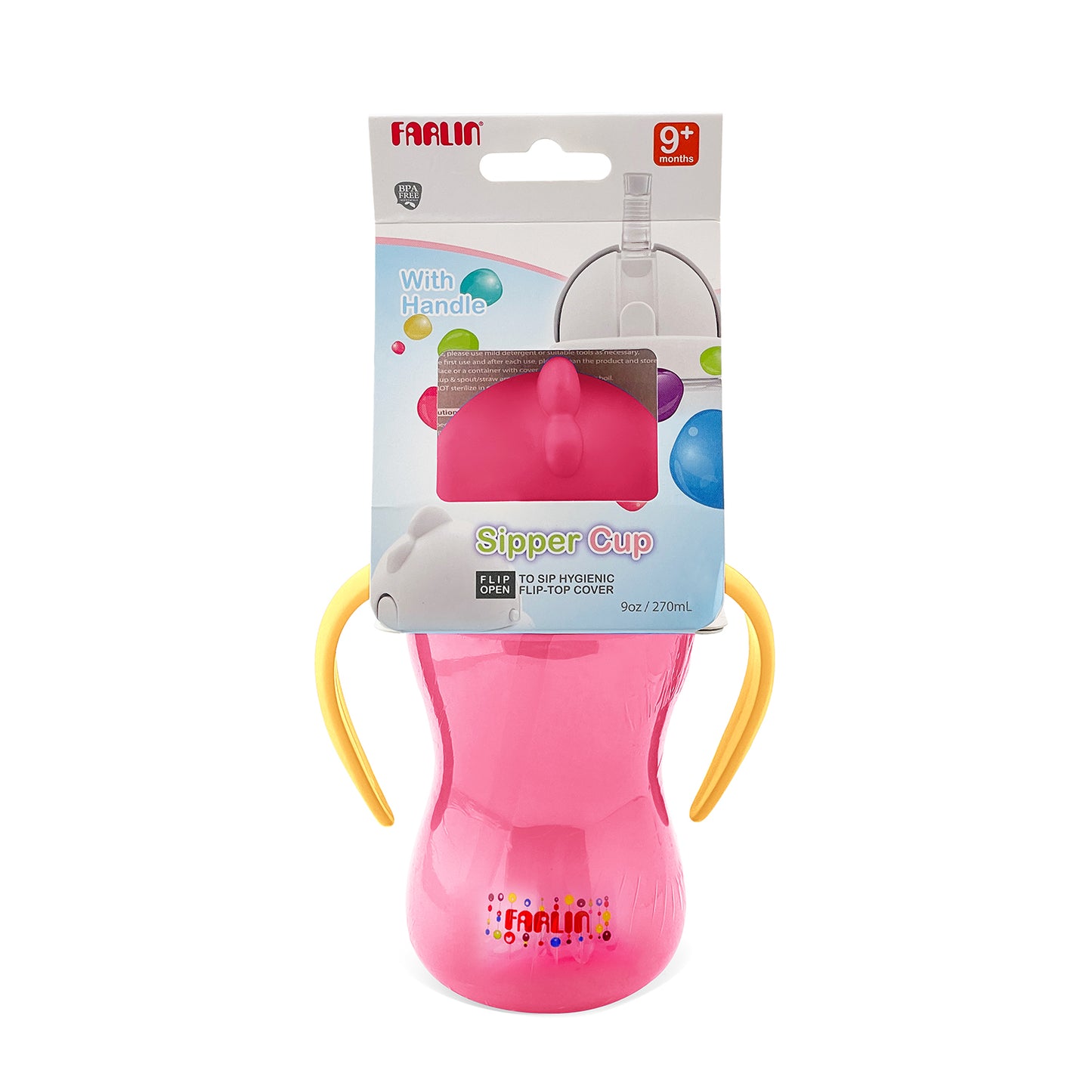 Farlin Sipper Cup With Handle Pink- 270ml