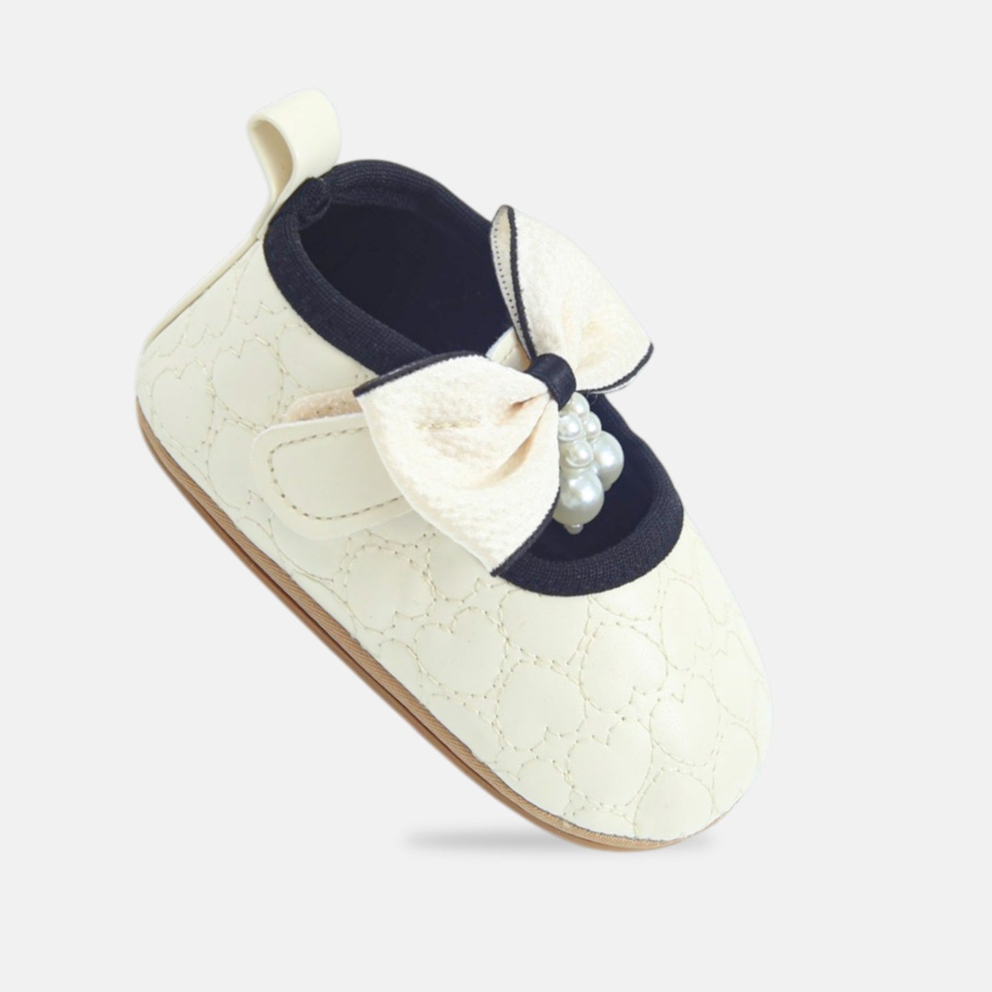 White Pearl Bow Pre Walker