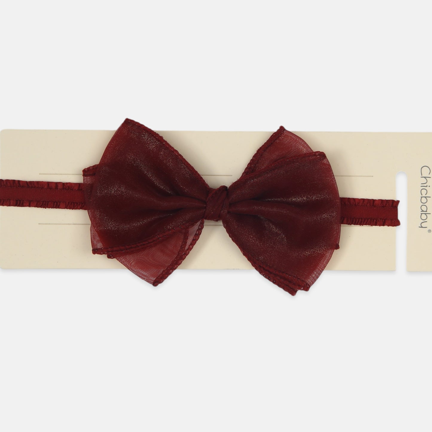 Maroon Chiffon Bow Headband