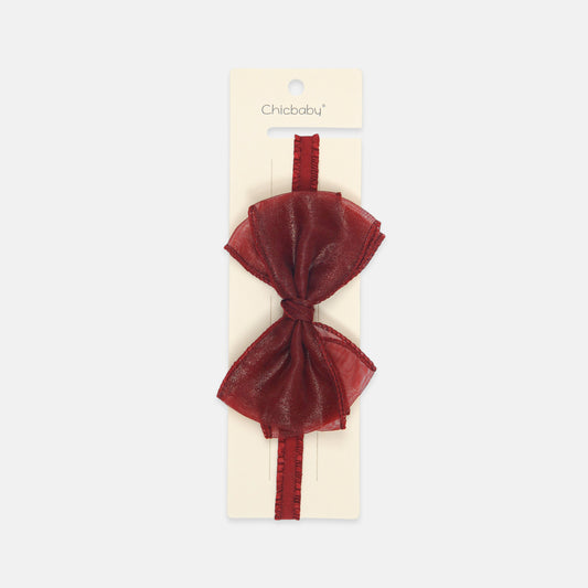 Maroon Chiffon Bow Headband