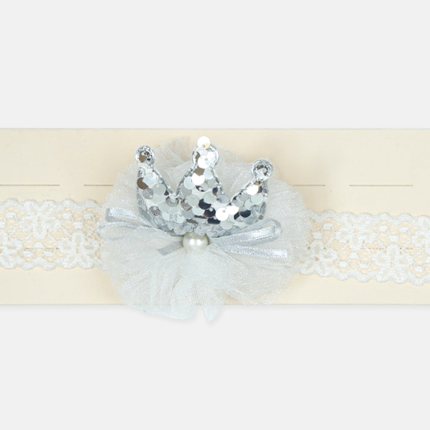 Shimmering Silver Crown Headband