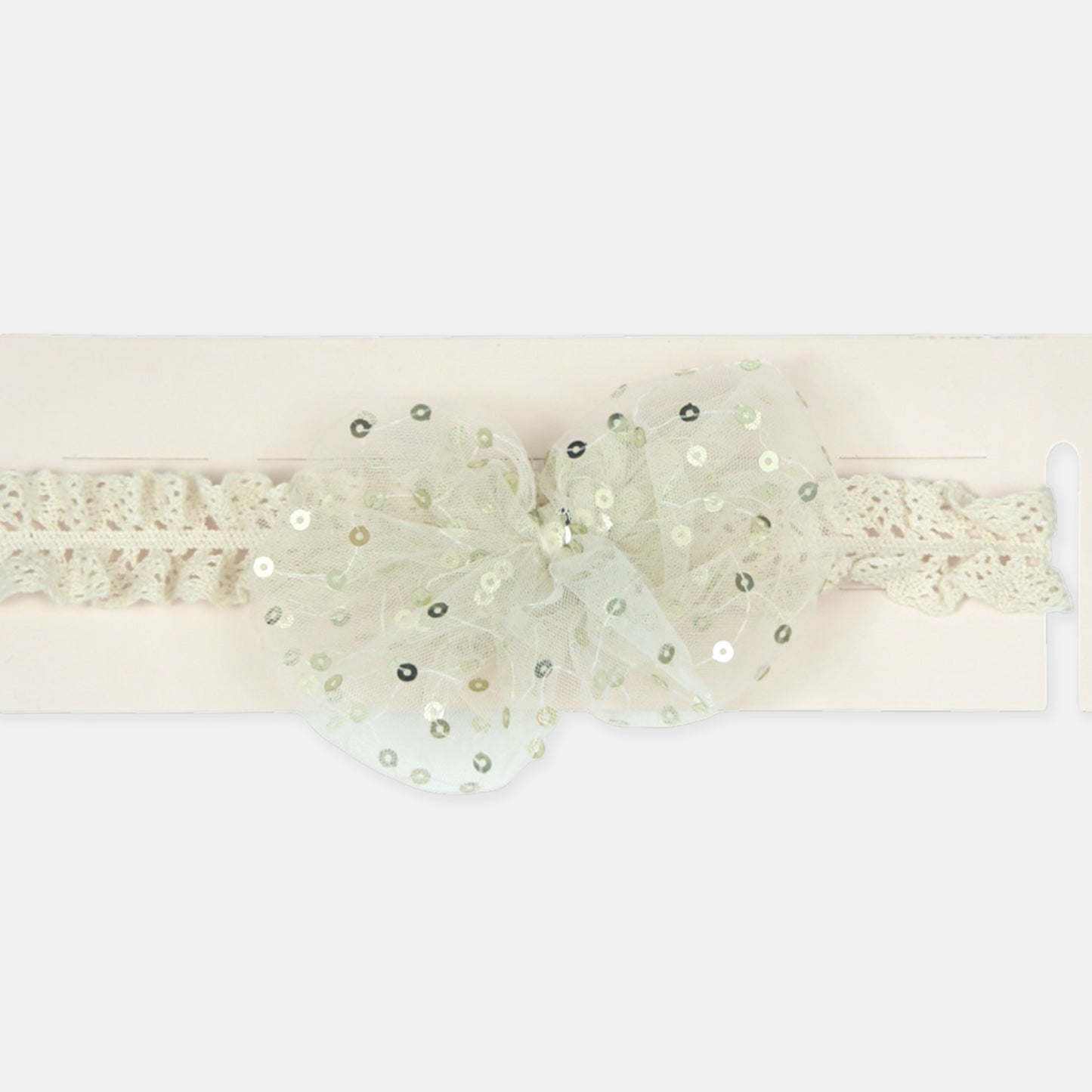 Gold Sequin White Band
