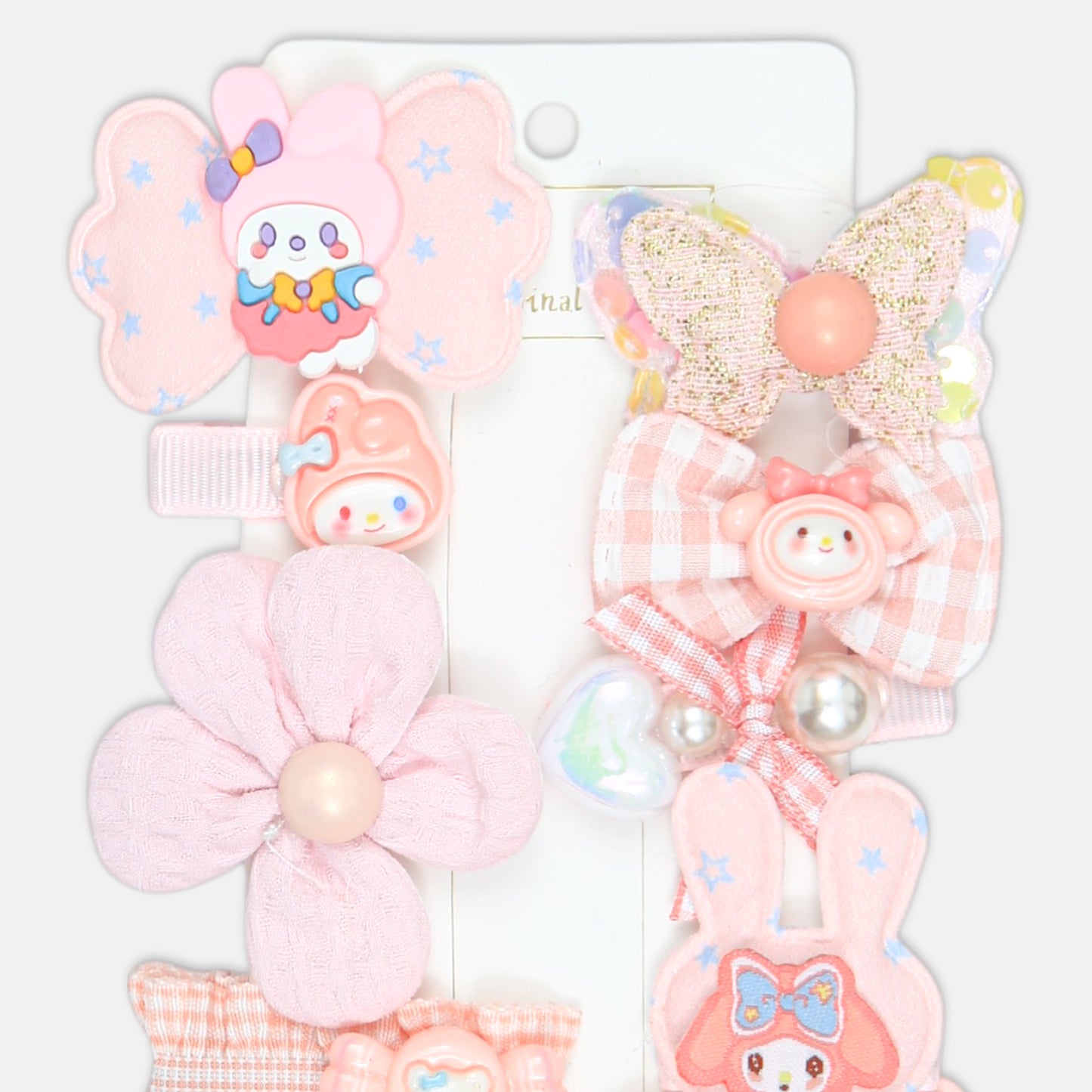 Cute Pink Character Hair Clip Set