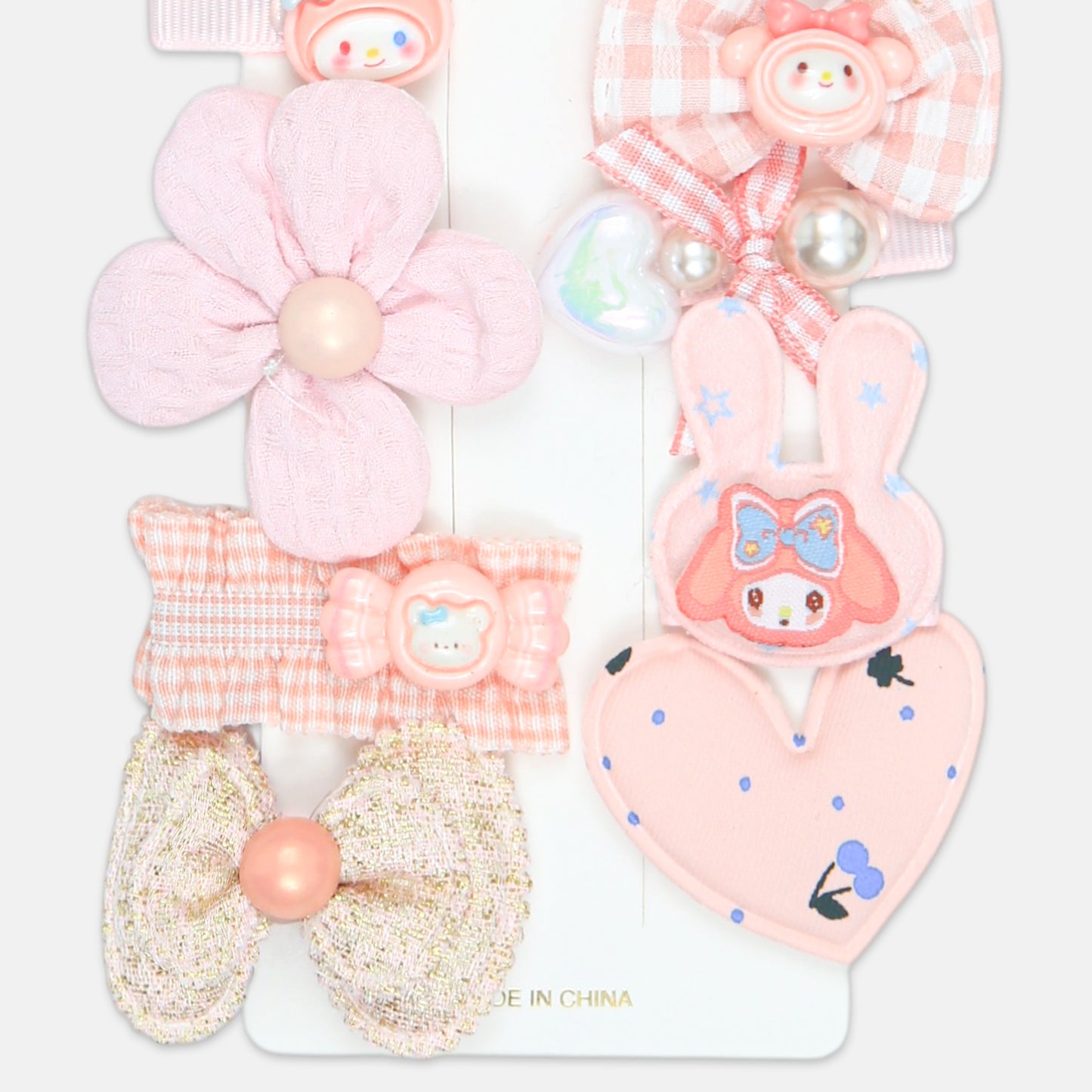 Cute Pink Character Hair Clip Set
