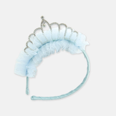 Blue Ruffle Tiara Headband