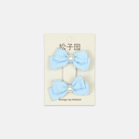 Pearl Accent Bow Clips