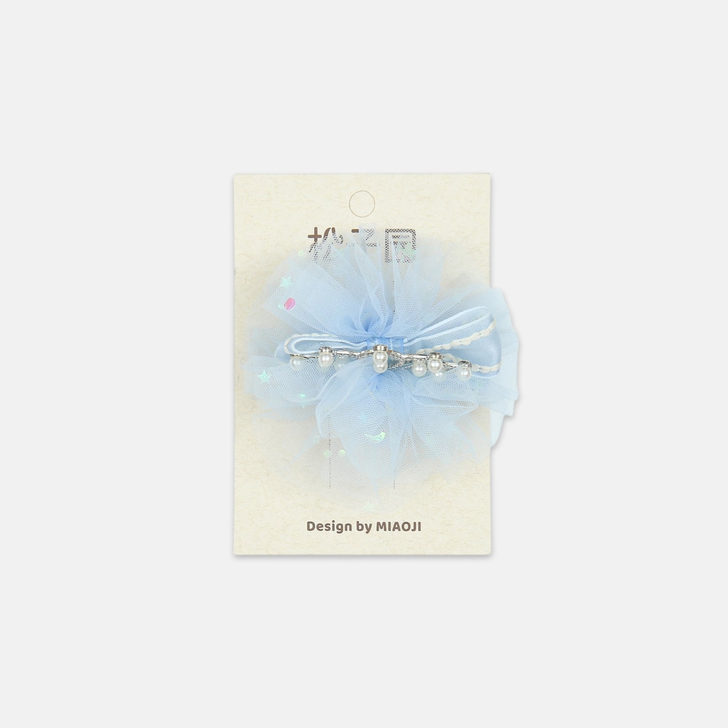 Blue Tiara Tulle Hair Clip