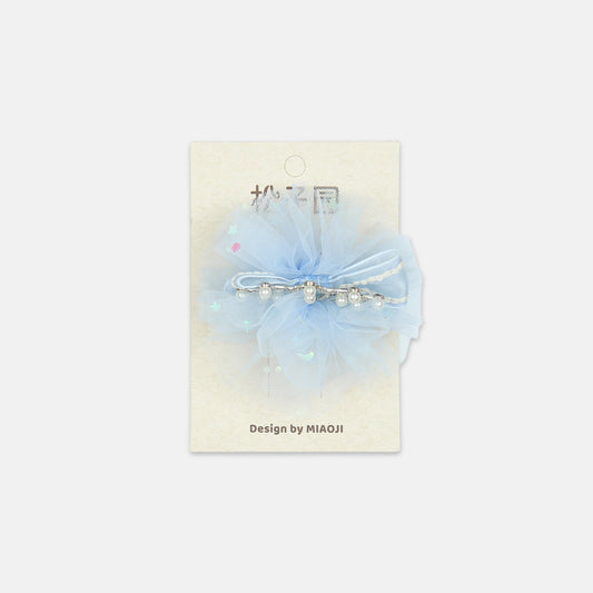 Blue Tiara Tulle Hair Clip