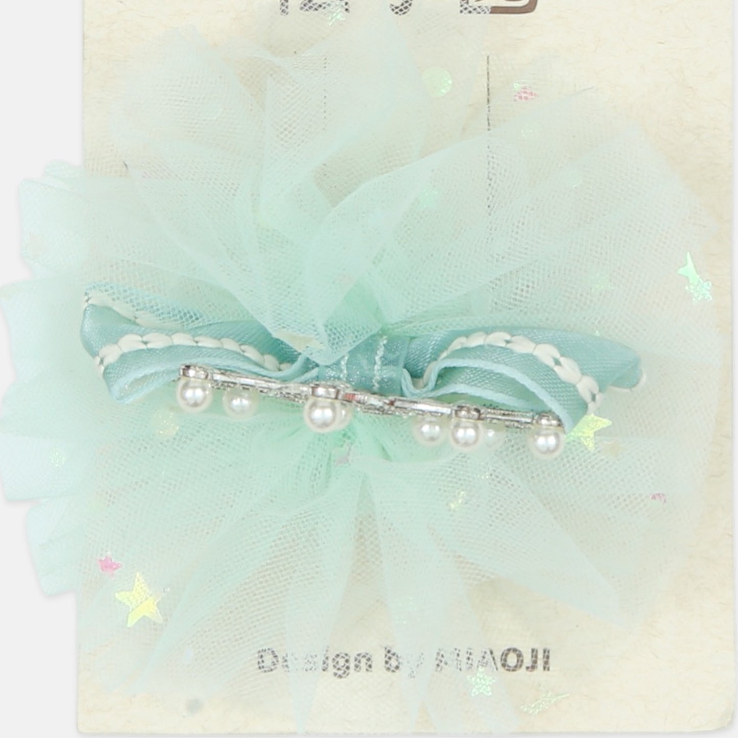 Pearl Tiara Tulle Hair Clip