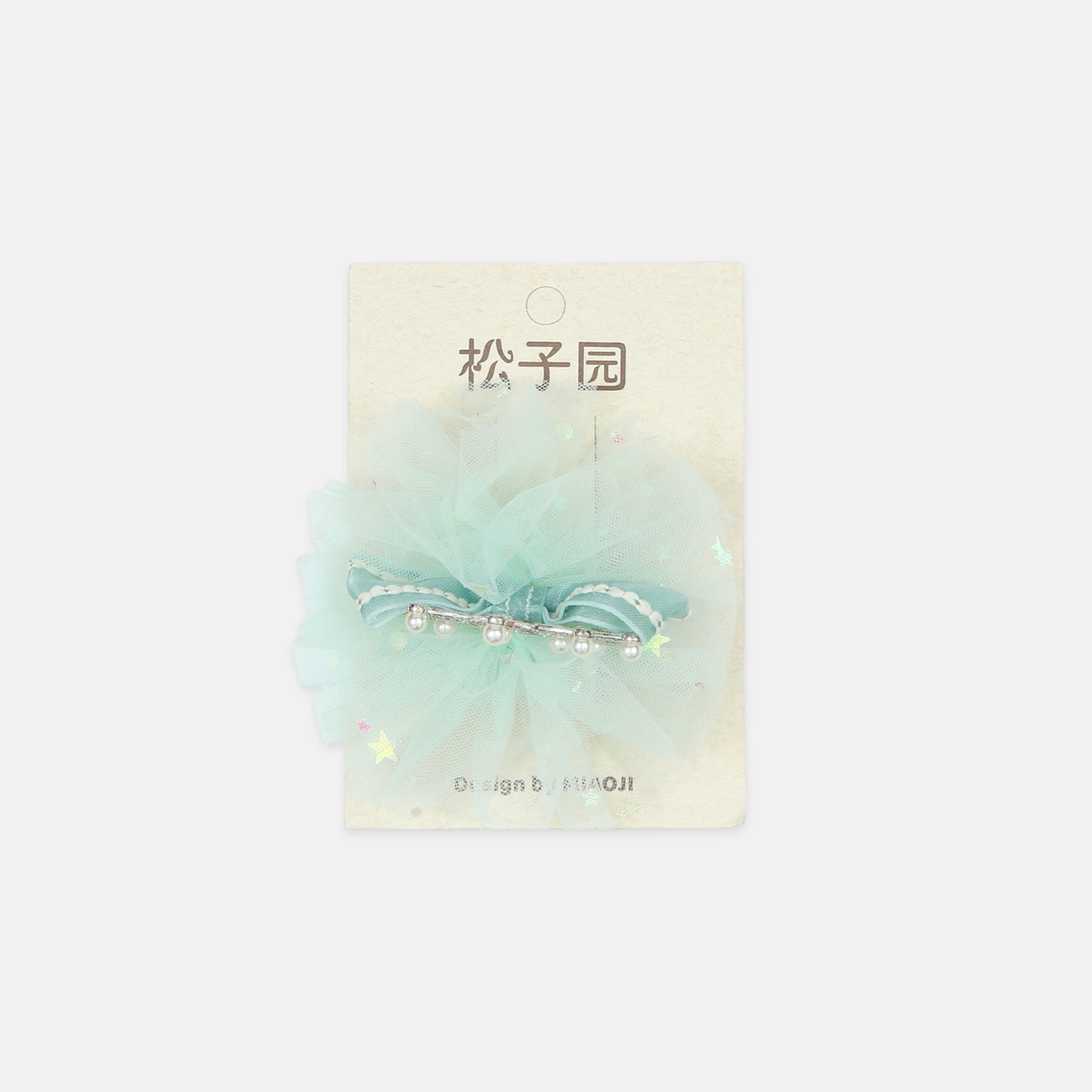 Pearl Tiara Tulle Hair Clip
