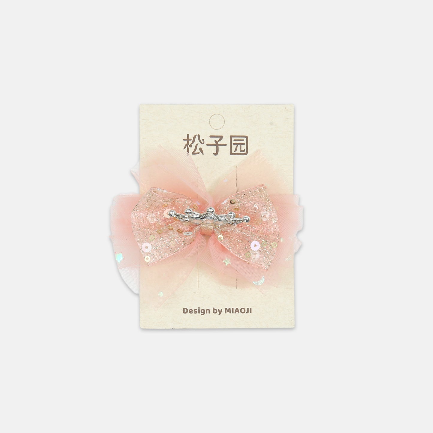 Crystal Crown Tulle Hair Clip