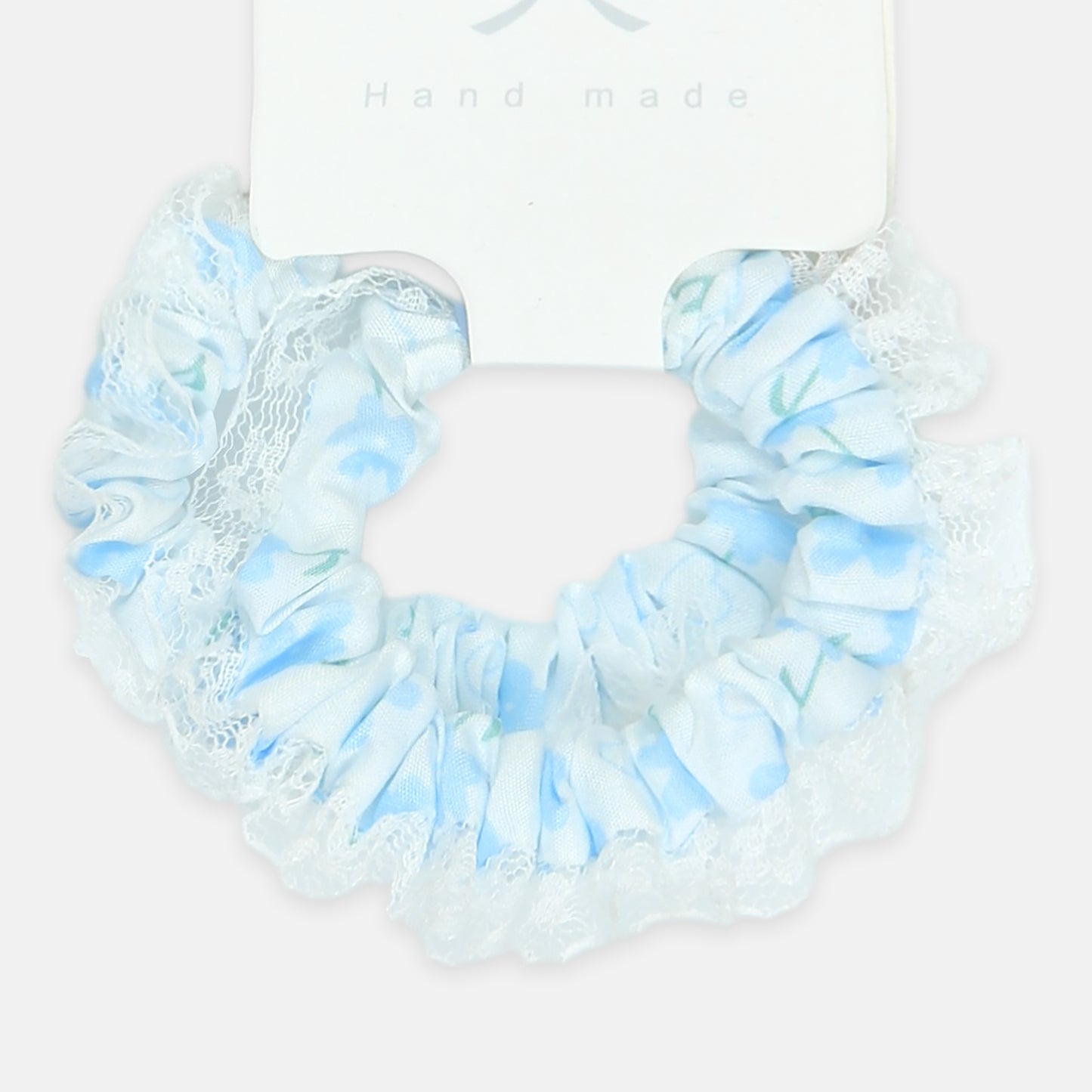 Blue Ruffled Lace Hair Tie Set