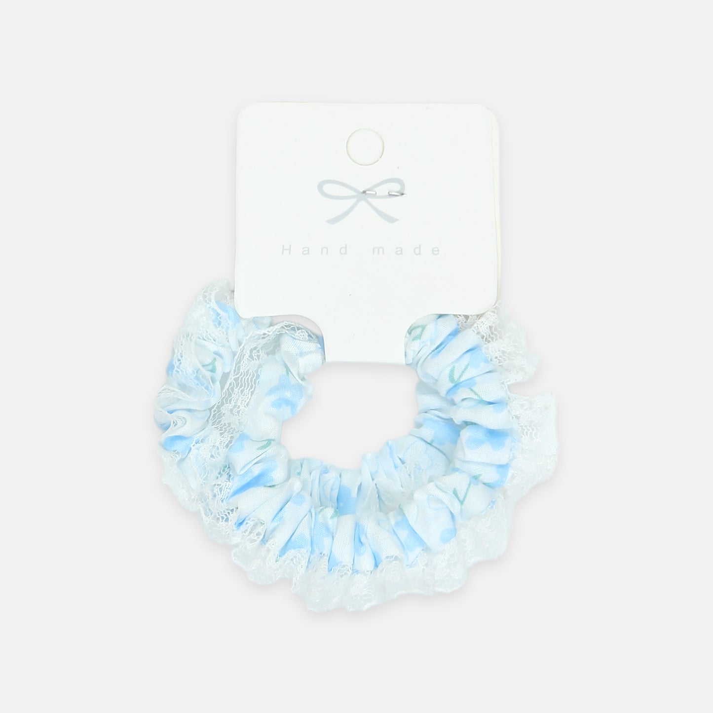 Blue Ruffled Lace Hair Tie Set