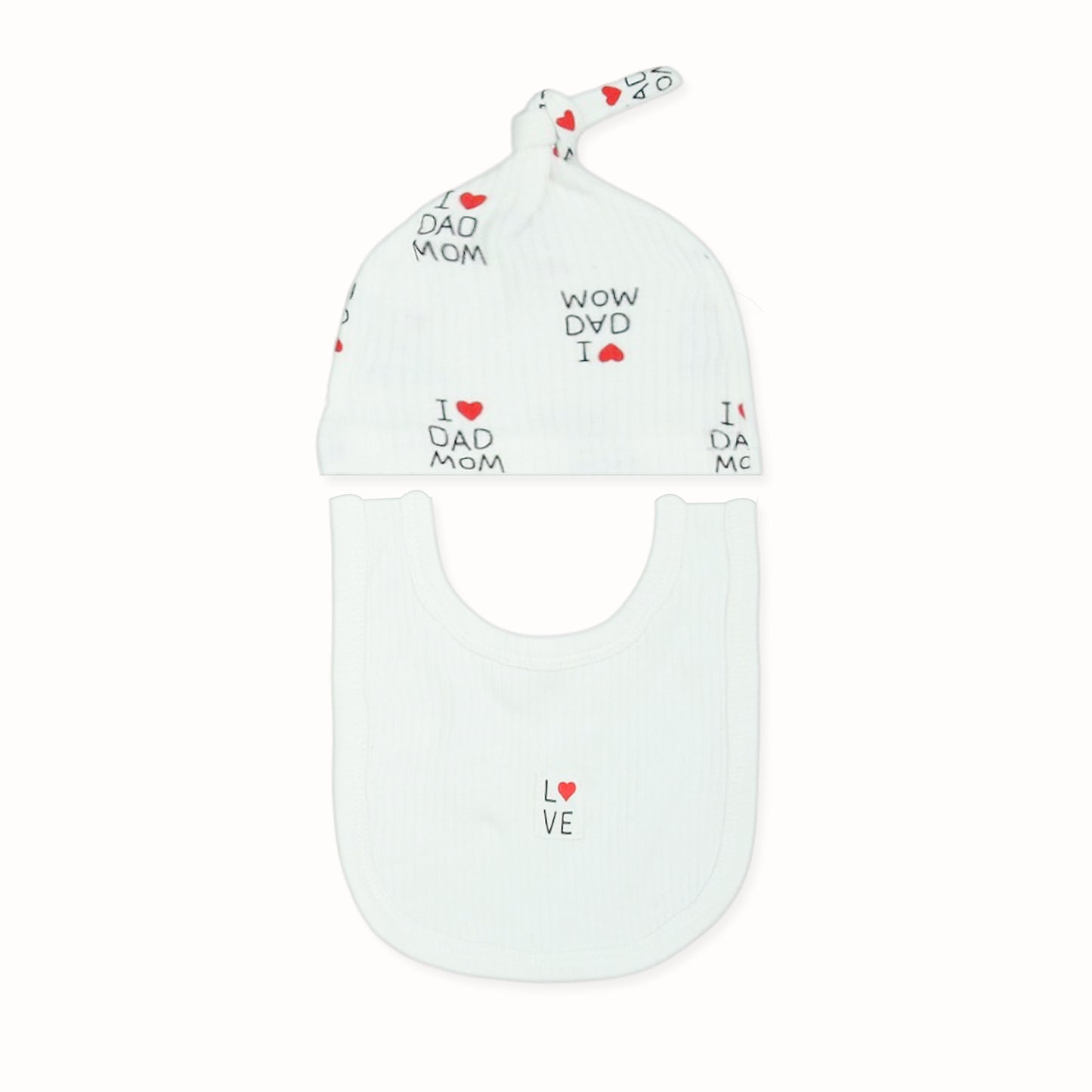 "I LOVE DAD & MOM" 5-PIECE LAYETTE SET (WHITE/RED) GIRL