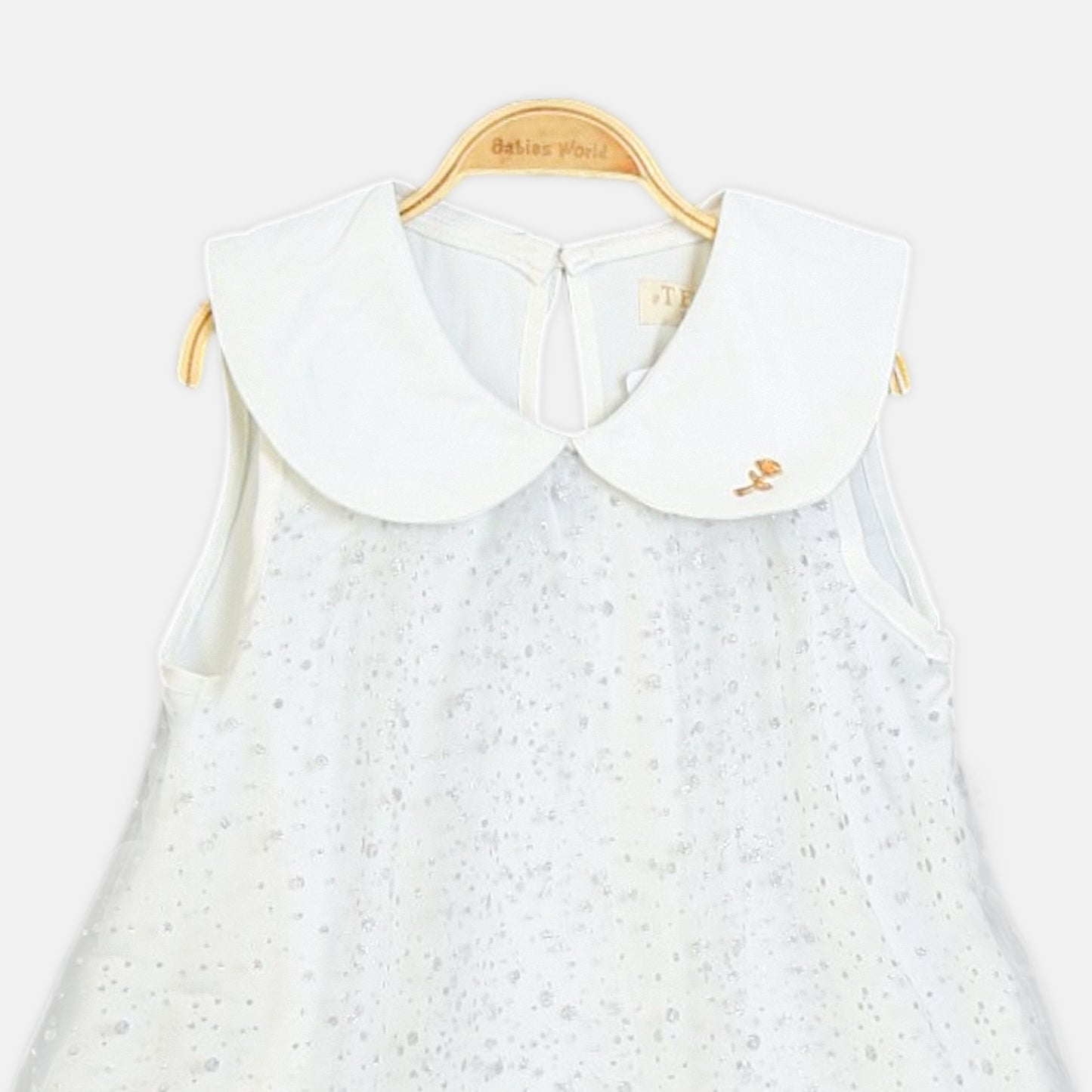 Shimmery White Polka Dot Top